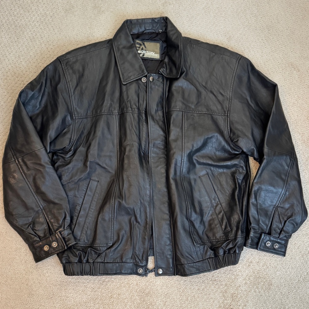 Vintage Leather Bomber Jacket